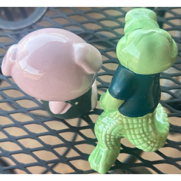 Set of 2 VINTAGE Alligator and Pink Pig Ceramic Collectible Figurines (READ) - Picture 3 of 15